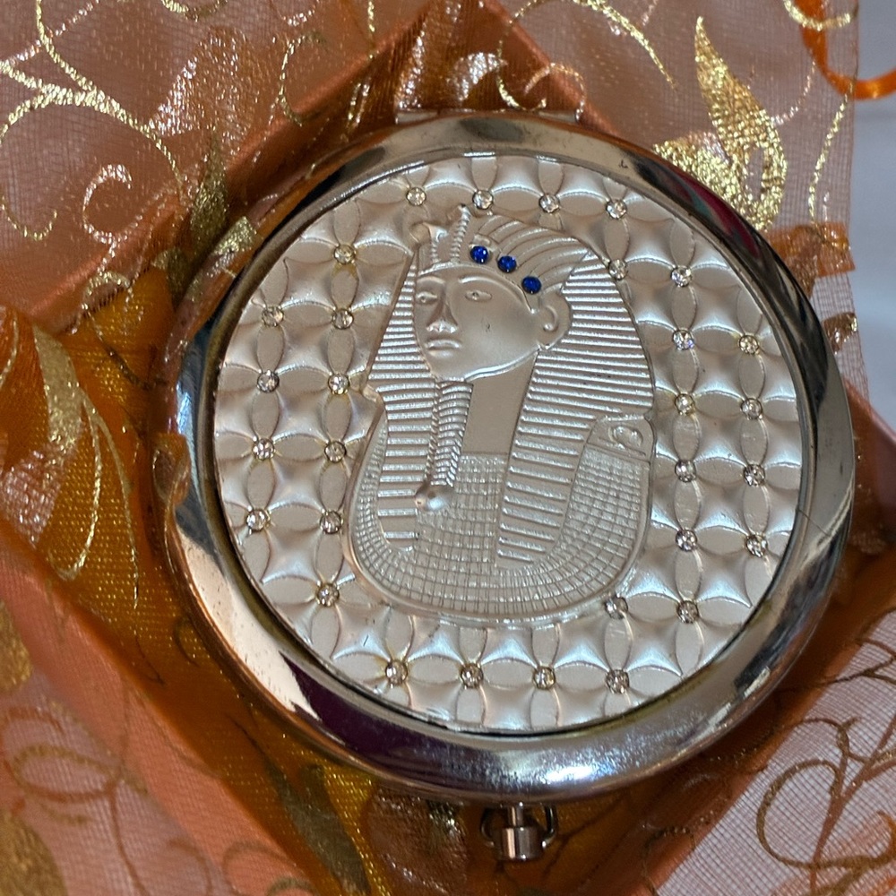 Egyptian Compact Mirror in Silver--A Great Gift Idea